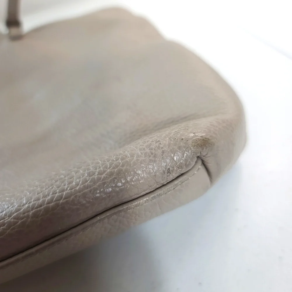 Vintage Furla Pebble Leather Neutral Tote Shoulder Bag
